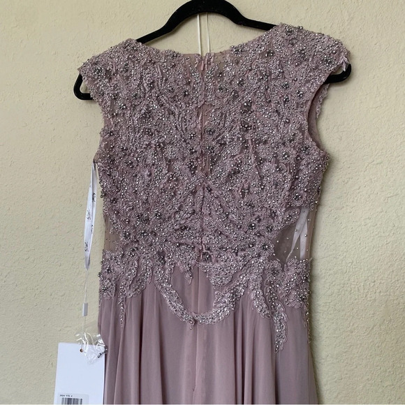 NWT Mac Duggal 20264 Applique Cap Sleeve Bodice Flowy Vintage Lilac Dress size 4 - Picture 15 of 16